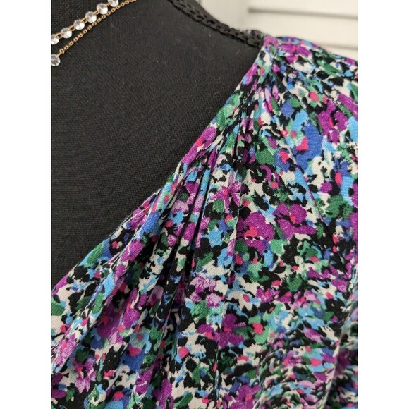 AVA VIV Tops Womens 1X Blouse Multi Floral Balloon Long Sleeve Boho Chic Cottage - Picture 7 of 13